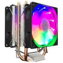 Coolmoon Rgb Led Kule Tip Çift Fan Bakır Taban İşlemci Soğutucu