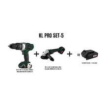 Klpro Set-5 Şarjlı Darbeli Matkap + 115 MM Şarjlı Avuç Taşlama Kömürsüz
