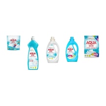 Aquabor Doğal Mineralli Tablet + Elde Bulaşık + Sıvı Beyaz + Sıvı Renkliler + 4 Kg Renkliler 5 Li Set