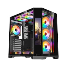 Nova 9.16'' Lcd Ekranlı Hub+kumanda Siyah 7x12cm Argb Pwm Fan Gaming Oyuncu Kasası