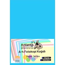 Deniz Mavisi Renkli A-4 Fotokopi Kağıdı 25 li 1 Paket Artlantis Fotokopi Renkli A4 Kağıdı