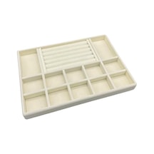 İstanbul Model Süet Kumaş Krem Renk 24/34 Cm Takı Sergileme Standı Çok Renkli