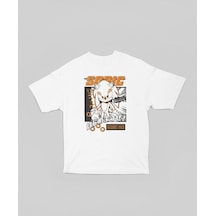 Sonic Hedgehog Baskılı Unisex Oversize Çizgi Film Tişört Beyaz