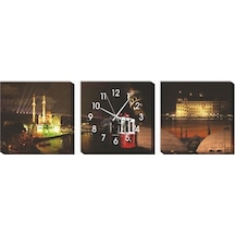 Istanbul Ve Gece Kanvas Tablo Duvar Saati