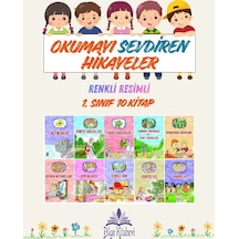 1. Sınıf Okumayı Sevdiren Renkli Resimli Hikayeler 14- 10 Kitap