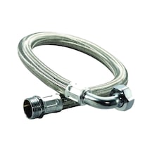 1 1/4" 16 Bar Paslanmaz Örgülü Hidrofor Hortumu Dirsekli Flex Hortum Rakor & Nipel 50 Cm