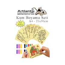 Kum Boyama Seti 50 Adet 20x30 Cm A4 Boyutunda Büyük Boy Kaliteli Kum Boyama Çalışması Tuz Boyama Etkinlik