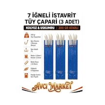 3 Adet - 4 Numara İğne - 7 İğneli - 200gr Atarlı İri İstavrit-uskumru-kolyoz Tüy Çaparisi Standart