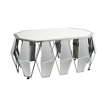 Vitale Geo Aynalı Orta Sehpa Silver 120 Cm Ak.wlt0464