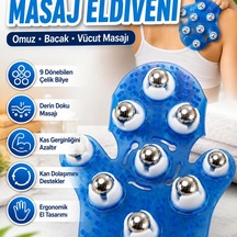 9 Bilyeli El Masaj Eldiveni Vücut Sıkılaştırıcı Omuz Bacak Masaj Aleti