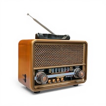 Rt-706 Nostaljik Ahşap Görünüm Eskitme Radyo,güneş Panelli Radyo