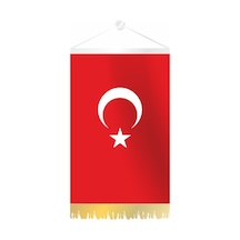Dörtgen Ay Yıldız Altın Rengi Püsküllü Flama 25x35 cm