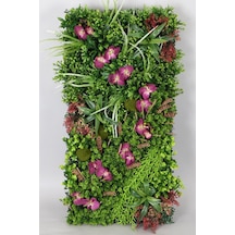 Yapay Çiçek Deposu Yapay Dikey Bitki Hazır Duvar Paneli 50x100 Cm Model 3