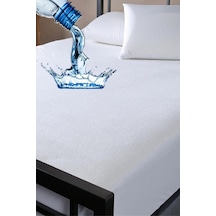 Altın Karma 150x200+30 Cm Fitted Alez Çift Kişilik Sıvı Geçirmez Micro Yatak Koruyucu Beyaz