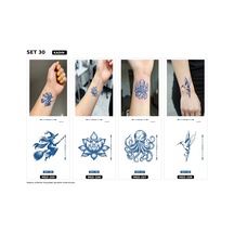 Minimal 5 Cm Yarı Kalıcı Geçici Dövme 4 Adet Birden Aylık Mini Set 30