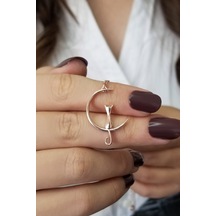 Kadın Hilal Ve Kedi Tasarım 925 Ayar Gümüş Kolye Rose Gold