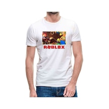 Roblox Baskılı Beyaz Erkek Tshirt