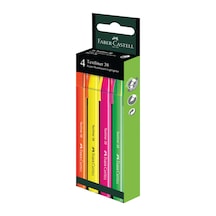 Faber Castell 38 Textliner Super-Fluorescent Highlighter 4'lü Fosforlu Kalem Seti  Çok Renkli
