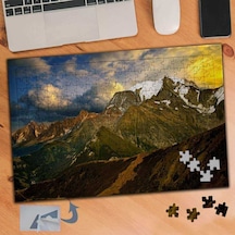 Karlı Dağlar Bulutlu Gökyüzü 240 Parça Puzzle Yapboz Tablo-103