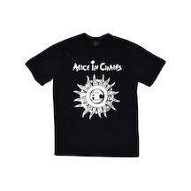 Stoned&Fame Alice In Chains Baskılı Unisex %100 Pamuk Siyah T-shirt SIYAH