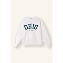 Defacto Oversize Bisiklet Yaka Baskılı Sweatshirt I7510ax26auwt32 Beyaz-wt32