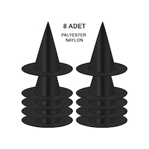 Nessiworld 8 Adet Siyah Cadı Şapkası Yetişkin & Çocuk Kostüm Aksesuarı