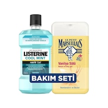 Duş Jeli Vanilya Sütü 250 Ml + Listerine Mint Hafif Tat 250 Ml 2 Adet Açık Mavi