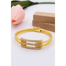 Latif Kuyumculuk 22 Ayar Altın İki Sıra İşlemeli Kaburga Kadın Bileklik Lkbk1152