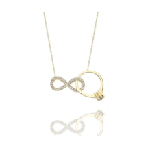 Tektaş Ve Kalp Özel Tasarım 14 Ayar Altın Kolye Altın