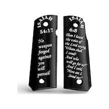 Rigor Universe Colt 1911 Uyumlu Tabanca Kabzası Grip Petg 3d Baskı Ayetli Isaiah 54:17 6:8 Siyah