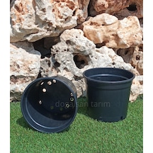 10 Adet 4,7 Lt Siyah Yuvarlak Üretim Saksı Fide Saksı Çiçek Saksı