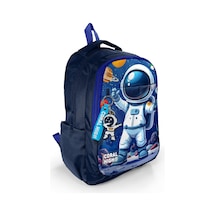 Coral High Erkek Çocuk Lacivert Beyaz Astronot Baskılı 3 Bölmeli İlkokul Ve Ortaokul Çantası - 33252 Çok Renkli