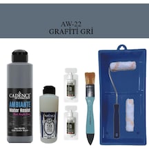 Fayans Tezgah B-ambiente Islak Zemin Aw-22 Grafitigri 250ml Katalizör 20gr Taşvernik120 Satenruloset Grafiti Gri Grafiti Gri
