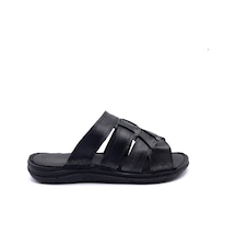 Ayakkabımood 3512 Comfort Deri Siyah Erkek Terlik