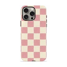 Apple iPhone Uyumlu 15 Pro Max Vorian Çift Katmanlı Magsafe Kılıf Blush Checker