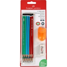 Faber-Castell 12'Li Mercanlı Kurşun Kalem Silgi Ve Kalemtıraş