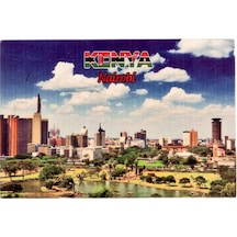Kenya Temalı Ahşap Kartpostal Magnet