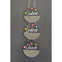 Sabret Şükret Dua Et 2d Mdf Lazer Kesim Rebap Ahşap Kapı Ve Duvar Süsü