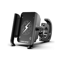 Kancalı Motosiklet Alüminyum Alaşımlı Cep Telefonu Braketi, 4-6.5 İnç Telefonlar İçin Uygun Siyah Siyah