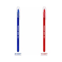 Pensan Büro 2270 Tükenmez Kalem, 1.0 Mm Medium Uç, Mavi, Ofis, Okul Ve Kırtasiye Kullanımı İçin Akıcı Yazım Kalemi Mavi 20 - Kırmızı 10 ---