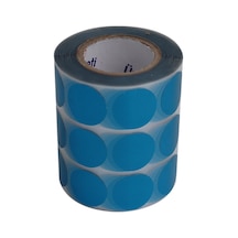 Metalize Kuşe Etiket 25mm X 25mm Ruloda 2500 Adet, Ev Ve Ofis Kullanımı İçin Kendinden Yapışan Etiket Ve Metalize Mavi 0