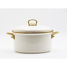 Bonera Emaye 20 Cm Tencere - Krem