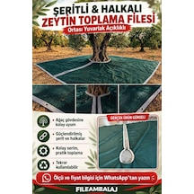 Zeytin Filesi -sergenlik - Zeytin - Dut - Ceviz Toplama Filesi - Ağaç Giydirmeli - Şeritli Halkalı Yeşil