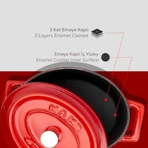 Metal Oval Mini Tencere, Kırmızı 0
