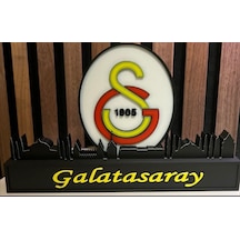 Galatasaray Sk İstanbul Silüetli Masaüstü Standı - 3d Baskı Büyük Boy Dekoratif Taraftar Biblosu