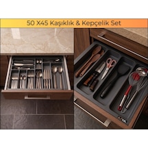 50x45 Cm. Antrasit Kaşıklık Ve Kepçelik 2'li Set 50x40cm E Kadar Kesilebilir