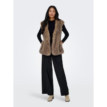 Only Onldawn Lıfe Faux Fur Waıstcoat Otw Kadın Kahverengi Yelek - 15354308 Kahverengi