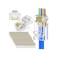 Delikli Konnektör, Cat5/cat6 Uyumlu 100 Adet İle Yüksek Bağlantı Kalitesi