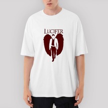 Lucifr Silliuette Oversize Beyaz Tişört