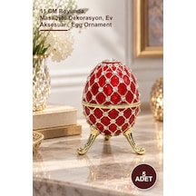5 Adet Dekoratif Yumurta Figür 11 Cm Boyunda, Masaüstü Dekorasyon, Ev Aksesuarı, Egg Ornament